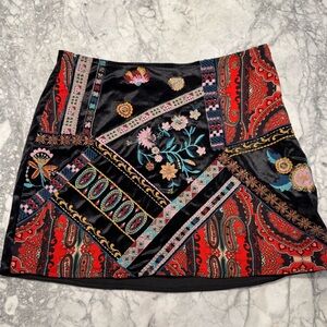 Zara Multicolor Patchwork Mini Skirt